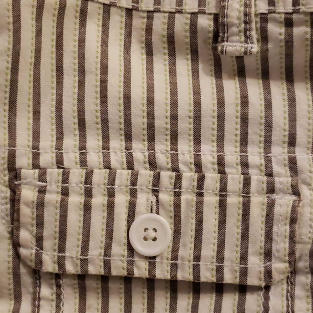 Abercrombie & Fitch Women's Striped Cotton Shorts - White/Navy - Picture 5 of 5
